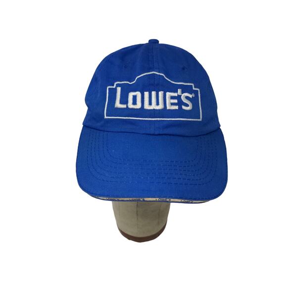 Lowe's Employee Strapback Hat Blue Embroidered Logo 100% Cotton - Picture 1 of 10